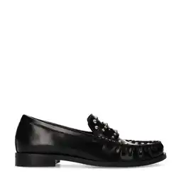 Wehkamp Sacha leren loafers met studs zwart aanbieding