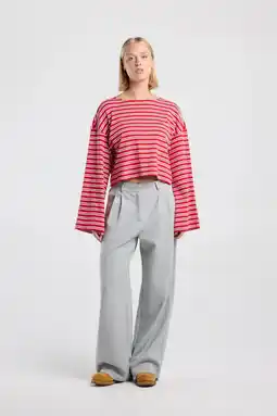 Wehkamp America Today gestreepte longsleeve - rood aanbieding
