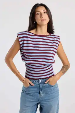 Wehkamp America Today gestreepte top - rood aanbieding