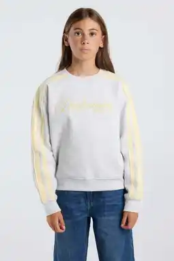 Wehkamp America Today sweater met tekst - grijs/geel aanbieding