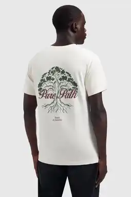 Wehkamp Pure Path regular fit T-shirt met backprint - ecru aanbieding