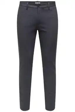 Wehkamp ONLY & SONS slim fit geruite chino - donkerblauw aanbieding