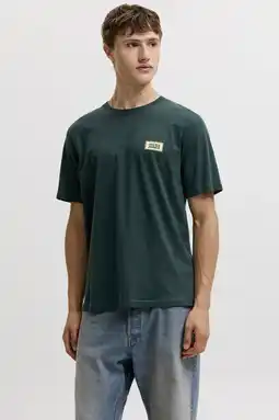 Wehkamp JACK & JONES regular fit T-shirt met logo - donkergroen aanbieding