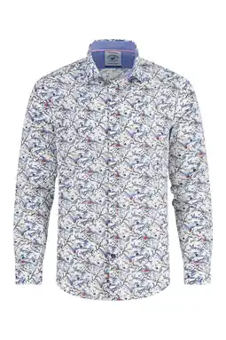 Wehkamp A fish named Fred regular fit casual overhemd met print - wit aanbieding