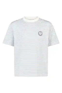 Wehkamp America Today gestreept T-shirt met backprint - blauw aanbieding