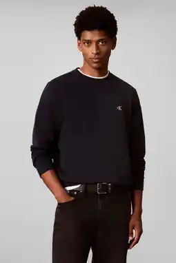 Wehkamp CALVIN KLEIN JEANS regular fit trui - dark sapphire aanbieding