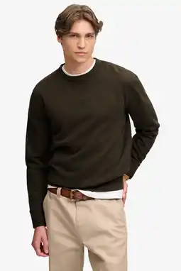 Wehkamp Superdry relaxed fit sweater - donkergrijsgroen aanbieding