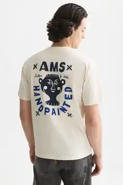 Wehkamp Scotch & Soda relaxed fit T-shirt met backprint - ecru aanbieding