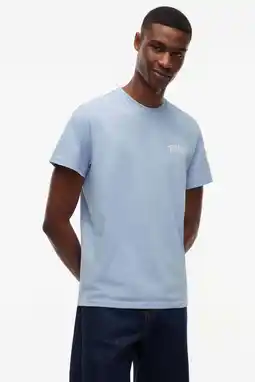 Wehkamp Tommy Jeans slim fit T-shirt met logo - lichtblauw aanbieding