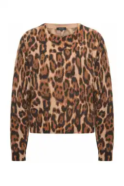 Wehkamp Claudia Sträter pullover met wol bruin gebreid aanbieding