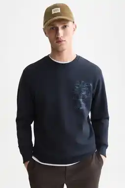Wehkamp Scotch & Soda regular fit sweater met print - donkerblauw aanbieding