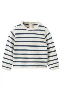 Wehkamp Mango Kids gebreide gestreepte trui - ecru aanbieding