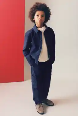 Wehkamp Mango Kids baggy cargo jeans - donkerblauw aanbieding