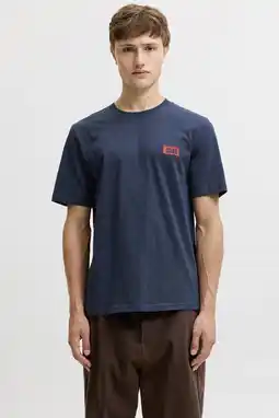 Wehkamp JACK & JONES regular fit T-shirt met logo - donkerblauw aanbieding