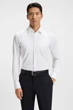 Wehkamp BOSS slim fit zakelijk overhemd - wit aanbieding
