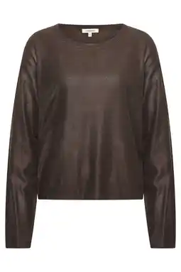 Wehkamp Expresso gebreide trui - donkerbruin/glitter aanbieding