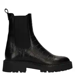 Wehkamp No Stress leren chelsea boots met profielzool en dierenprint - zwart aanbieding