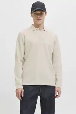 Wehkamp JACK & JONES ESSENTIALS regular polo met textuur beige aanbieding