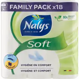 Jumbo Nalys Soft Toiletpapier 2-Laags Family Pack 18 Rollen aanbieding