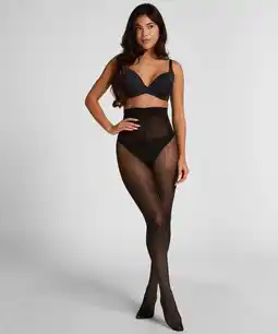 Hunkemoller Hunkemöller Lurex panty met stippen en strepen Zwart aanbieding