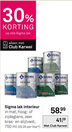 Karwei Sigma lak interieur aanbieding