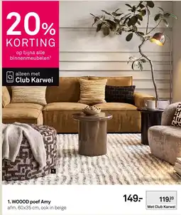 Karwei WOOOD poef Amy aanbieding
