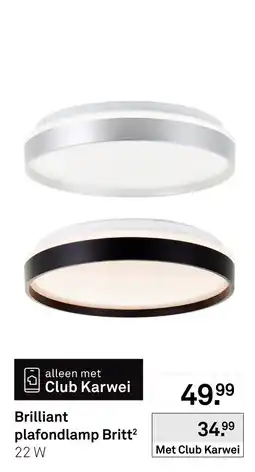Karwei Brilliant plafondlamp Britt² aanbieding