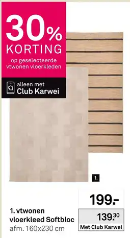 Karwei vtwonen vloerkleed Softbloc aanbieding