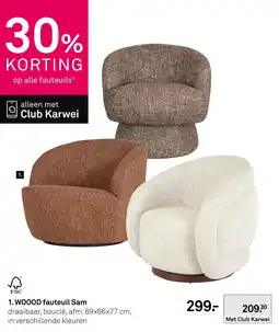 Karwei Woood Fauteuil Sam aanbieding