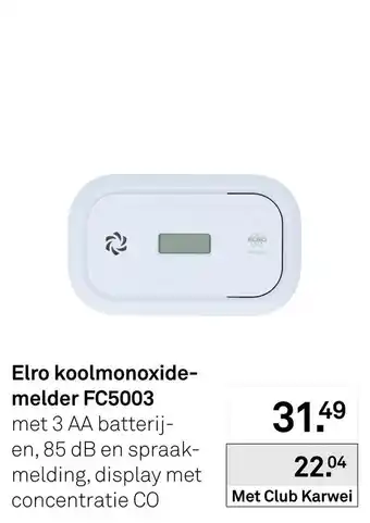 Karwei Elro koolmonoxide-melder FC5003 aanbieding