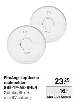 Karwei FireAngel optische rookmelder SB5-TP-AE-BNLR aanbieding