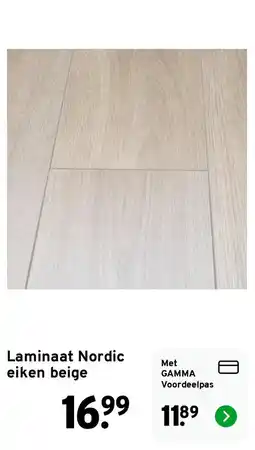 GAMMA Laminaat Nordic eiken beige aanbieding