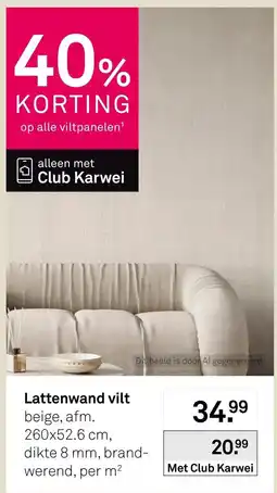 Karwei Lattenwand vilt aanbieding