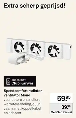 Karwei Speedcomfort radiator-ventilator Mono aanbieding