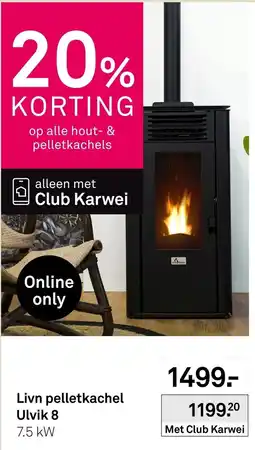 Karwei Livn Pelletkachel Ulvik 8 aanbieding
