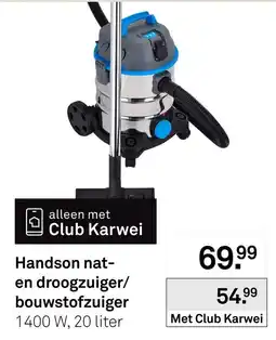 Karwei Handson nat-en droogzuiger/bouwstofzuiger aanbieding