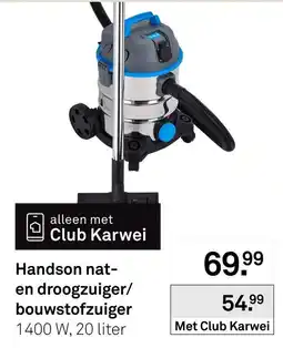 Karwei Handson nat-en droogzuiger/bouwstofzuiger aanbieding