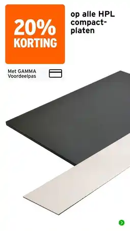GAMMA HPL compact-platen aanbieding
