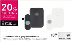 Karwei Q-Link draadloze gong met beldrukker aanbieding