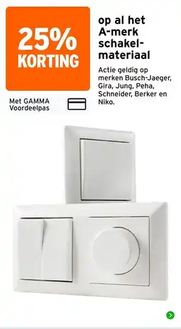 GAMMA Gamma A-merk schakel-materiaal aanbieding