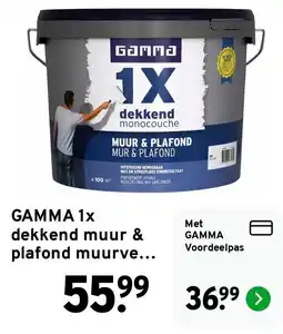 GAMMA Gamma 1x dekkend muur & plafond muurverf aanbieding