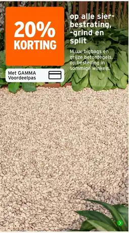 GAMMA gamma sierbestrating grind en split aanbieding