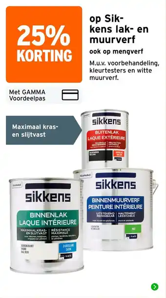 GAMMA sikkens lak- en muurverf aanbieding