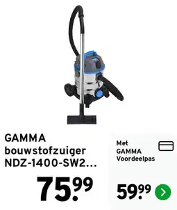 GAMMA Gamma bouwstofzuiger NDZ-1400-SW2... aanbieding