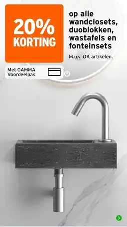 GAMMA gamma wandclosets duoblokken wastafels en fonteinsets aanbieding