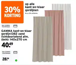 GAMMA gamma kant-en-klaar gordijn1382 zand aanbieding