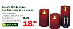 Welkoop Anna's Collection led kaarsen set 3 stuks aanbieding