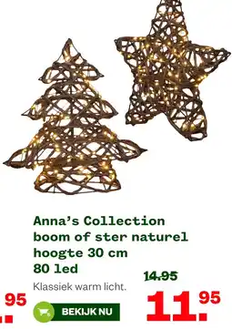 Welkoop Anna's Collection boom of ster naturel aanbieding