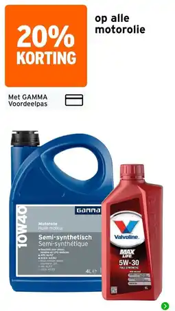 GAMMA Gamma motorolie aanbieding