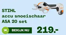 Welkoop STIHL Accu Snoeischaar ASA 20 set aanbieding